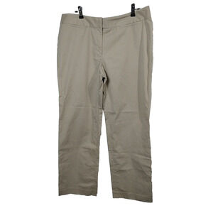 Liz Claiborne Woman 16 Audra Pants Tan Flat Front Khaki Straight Leg
